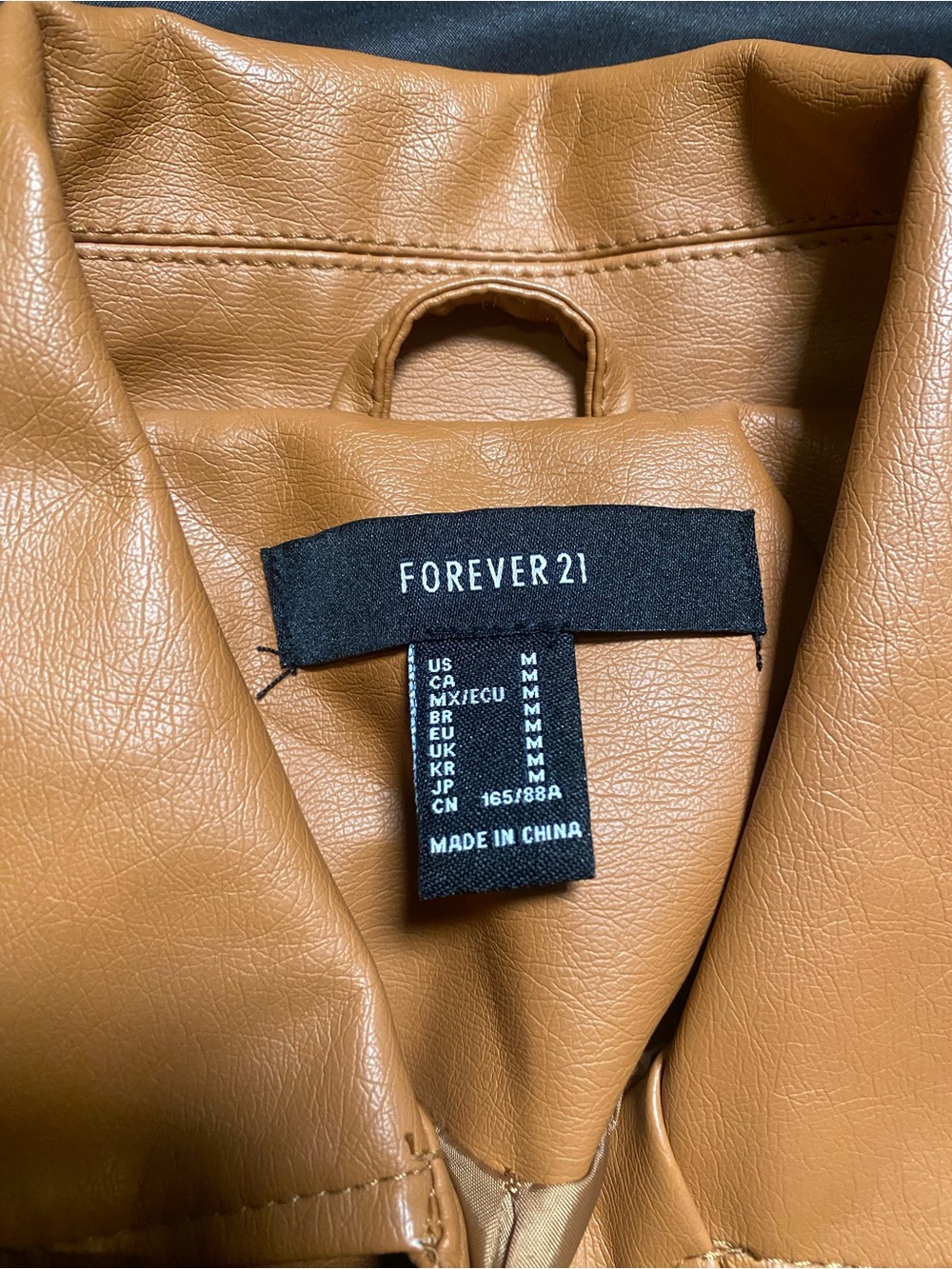 Forever 21 Cognac Faux Leather Moto Jacket - Picture 2 of 6